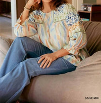 Umgee - Hazel's Pastel Mixed Print Top