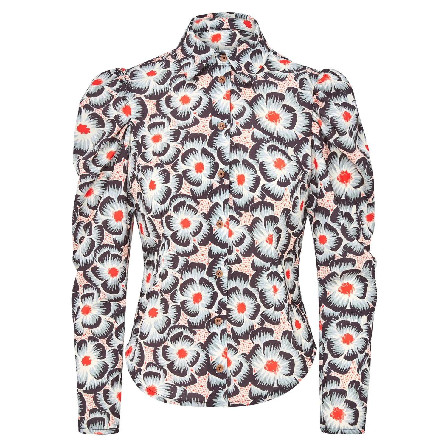Loom London - Clara Pleat Shoulder Flower Print Shirt
