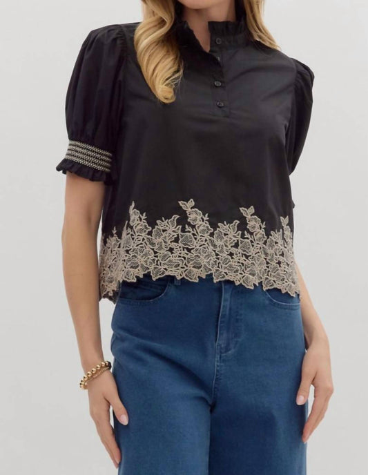 Entro - Vlainey Floral Cuff Band Top