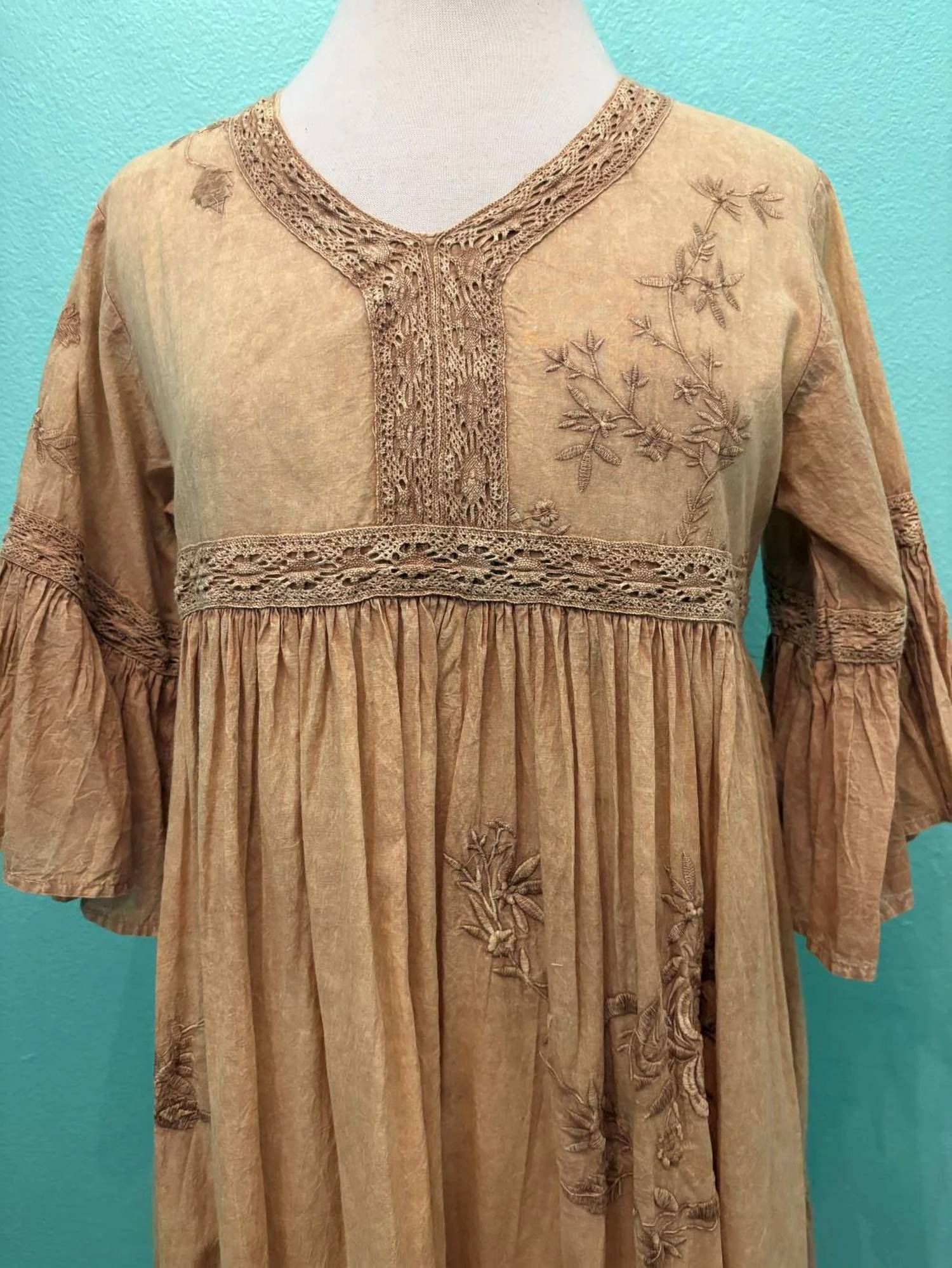 Paperlace - Women's Embroidered Tier Midi Dress