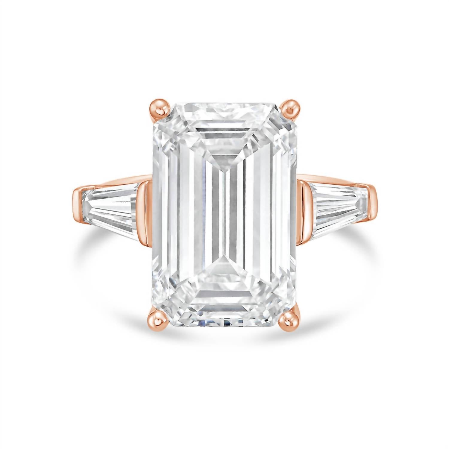 Diana M Jewels - Women's Emerald & Baguette Lab-Grown Diamond Fashion Ring (10.00 TCW) - Bold
