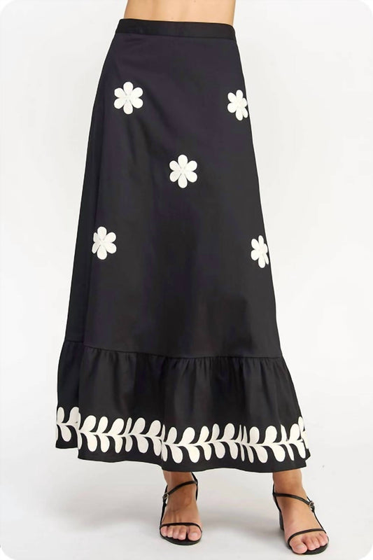 Strut & Bolt - Embroidered Ruffled skirt