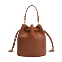 Melie Bianco Women's Janae Saddle Leather Top Handle Bag in brown - women's bag - detail view