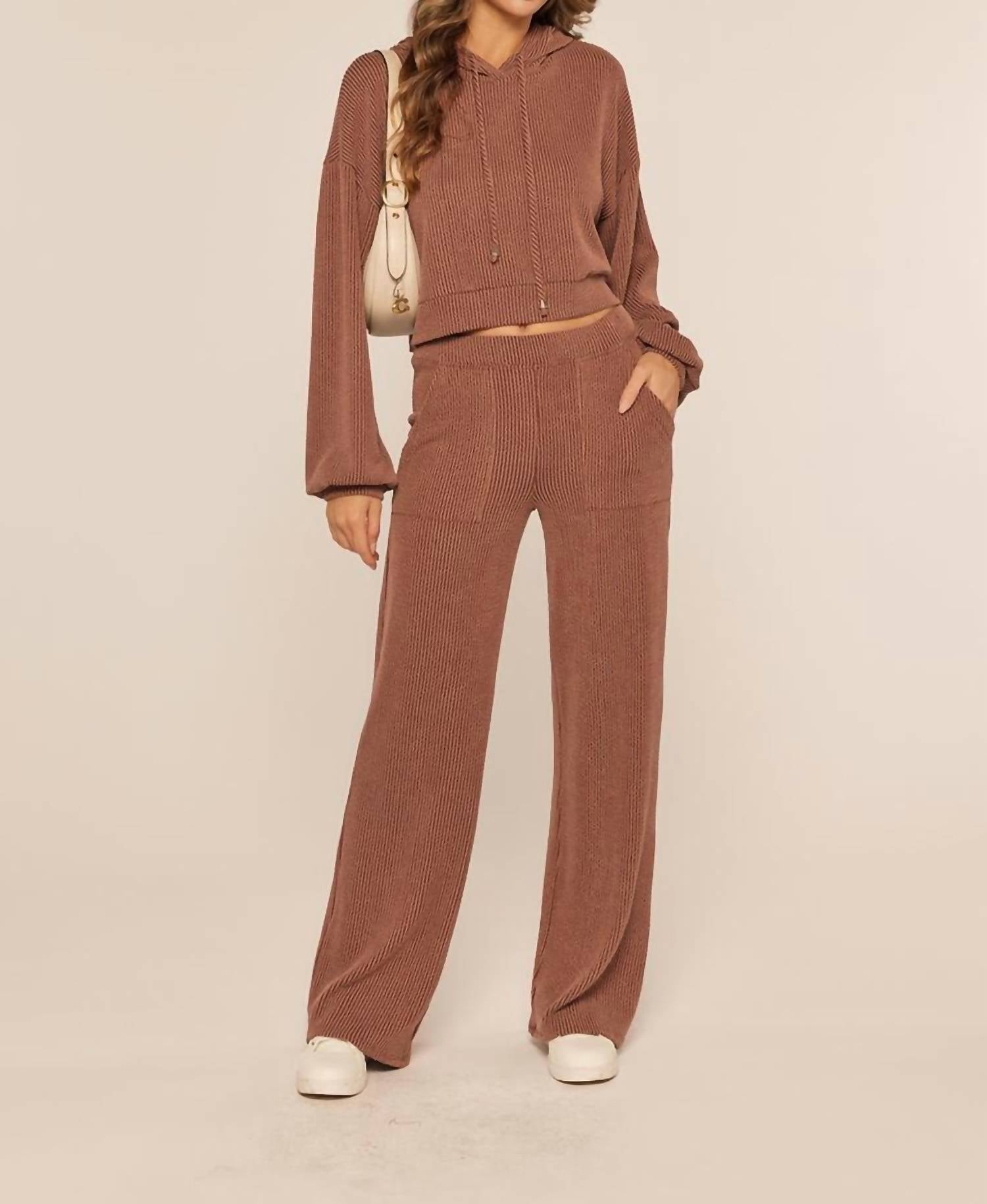 Kylie Paige Eloise Hoodie in chocolate - women's top - alternate view