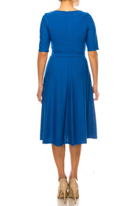 Maison Tara - Asymmetrical Neckline A-line Dress