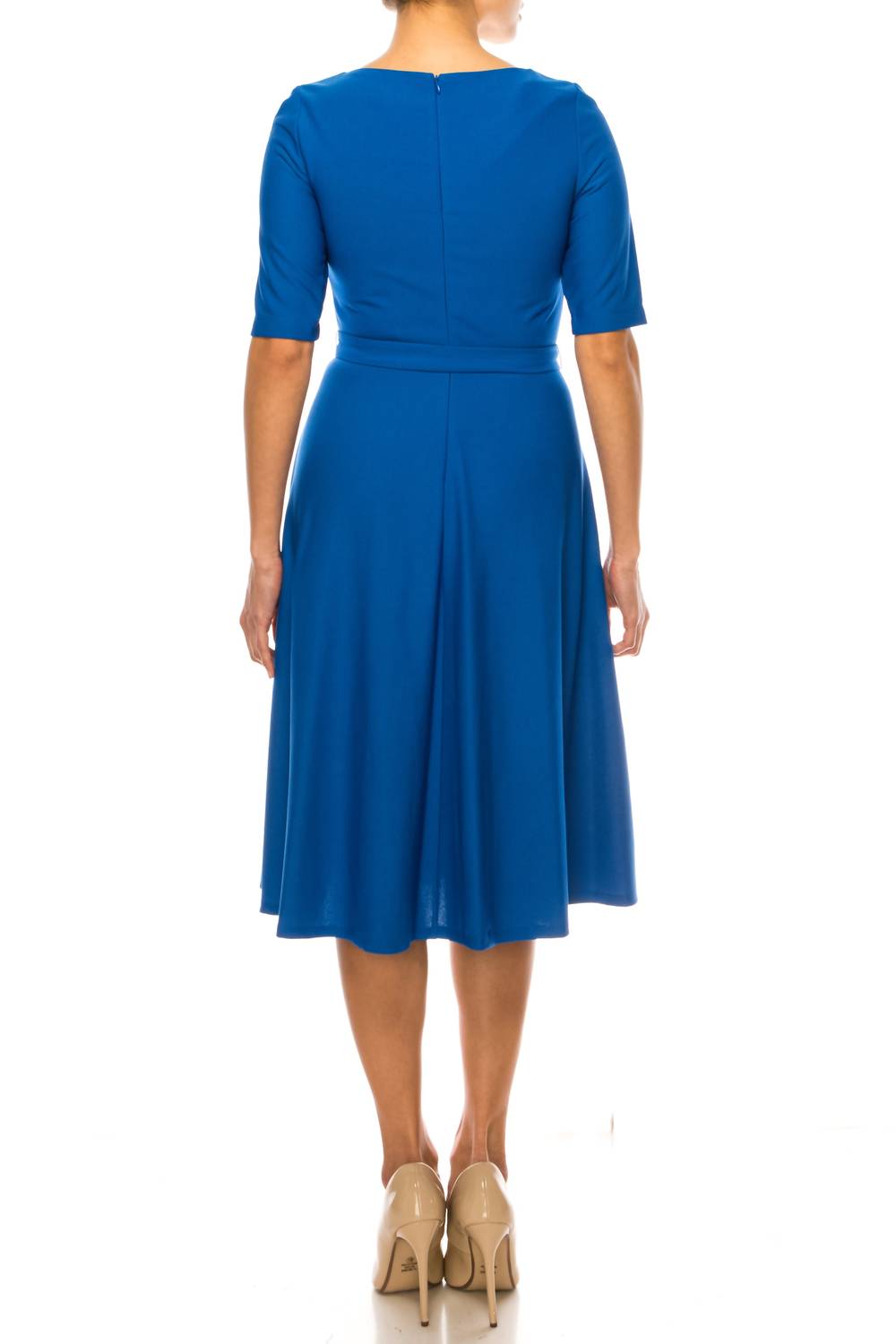 Maison Tara - Asymmetrical Neckline A-line Dress