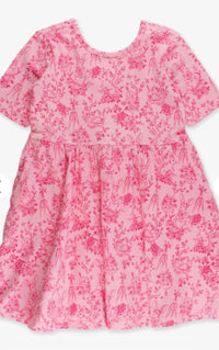 Rufflebutts - Girl's Cottontail Toile Short Sleeve Knit Twirl Dress
