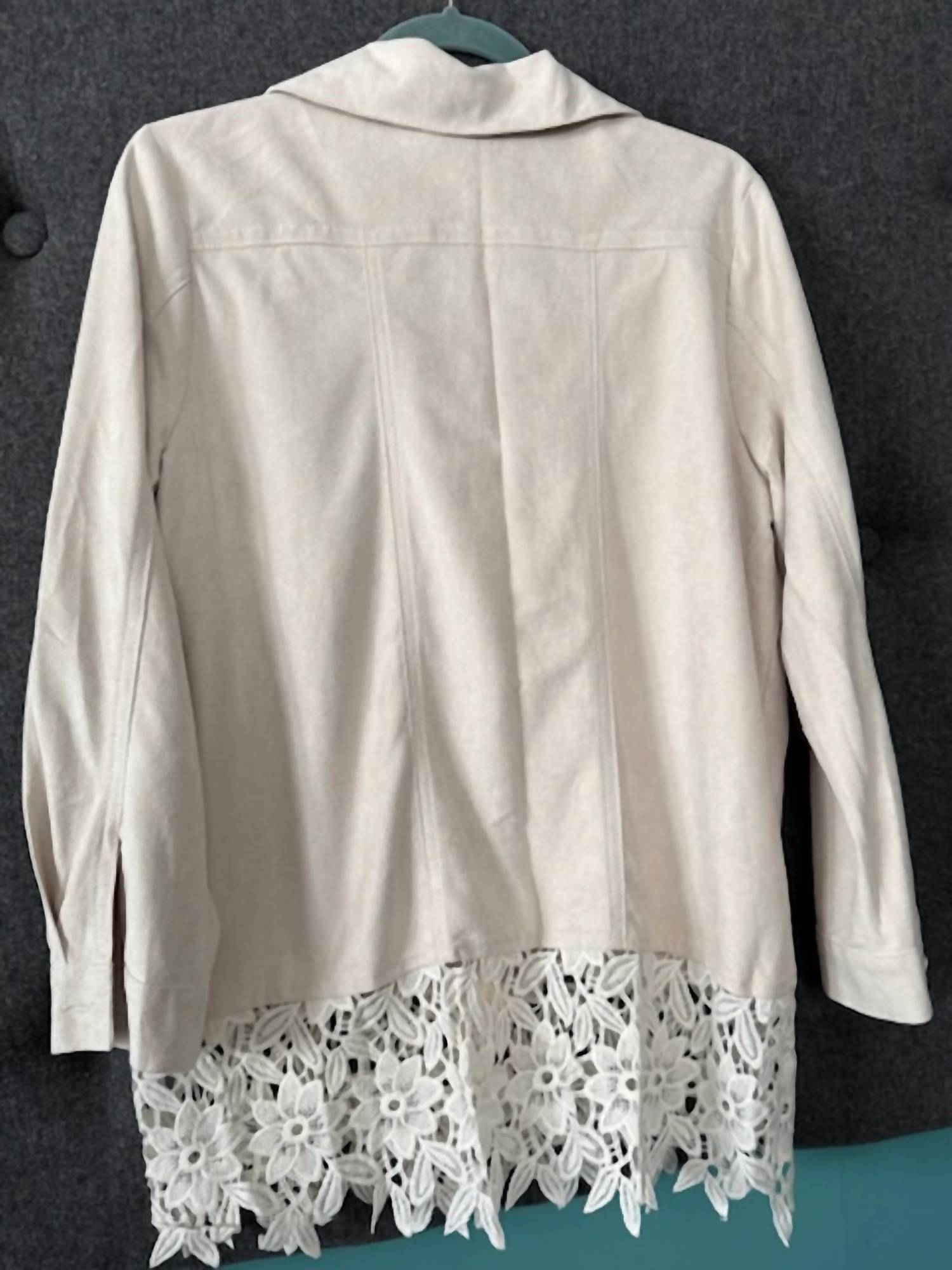 Origami - Women's Faux suede top button up