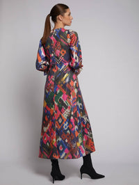 Vilagallo - KARA IKAT SEQUINS PRINT DRESS