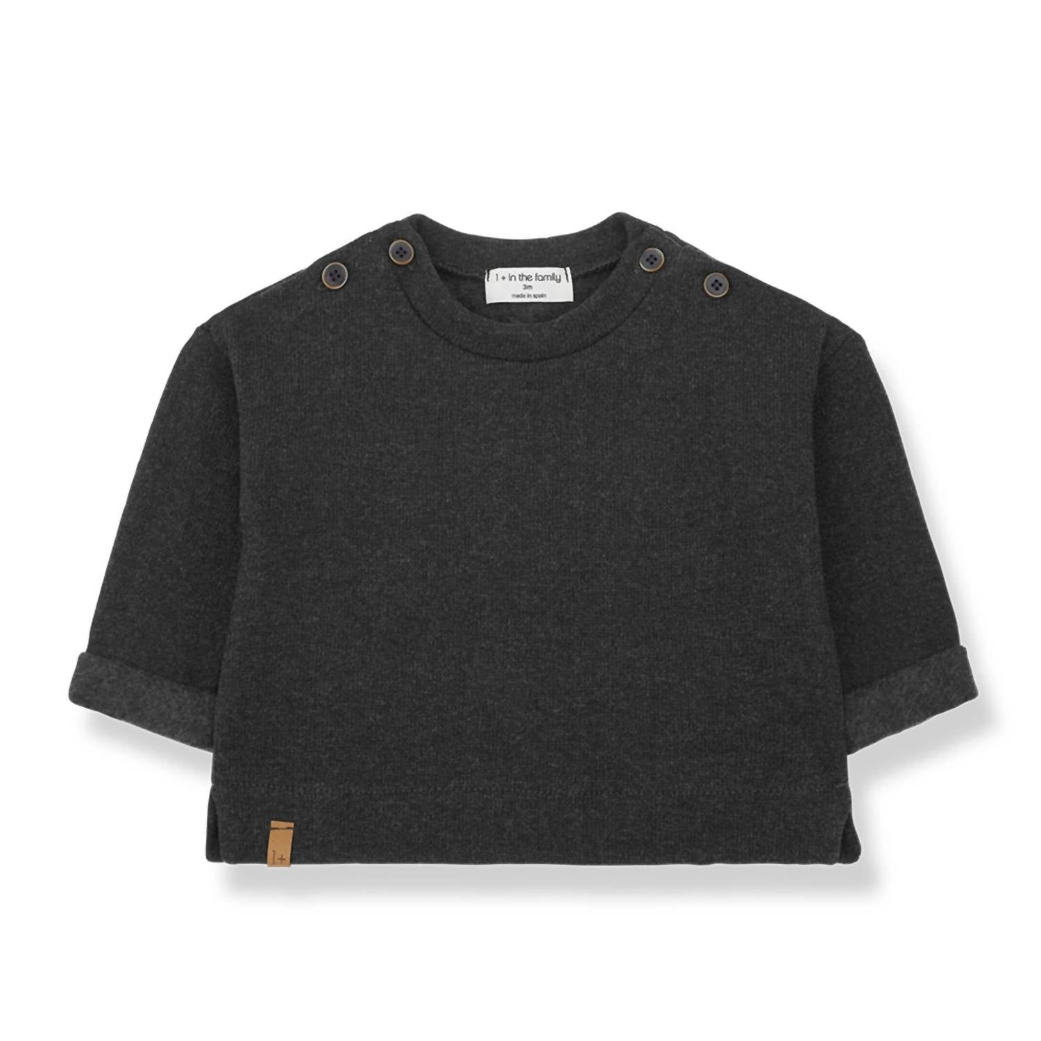 One More In the Family Boy's Francis Sweater in the family boy s francis sweater in anthracite - kids' sweater