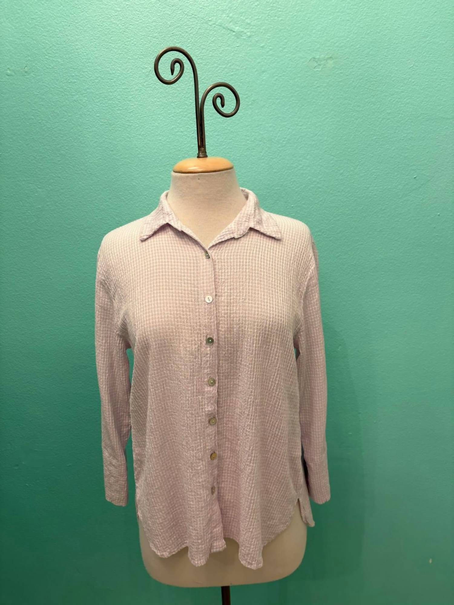 Cut Loose - Women's Easy Crop Shirt Crinkle Check