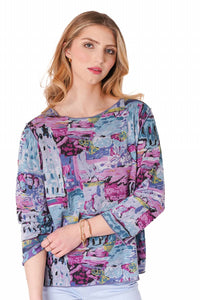 Trisha Tyler - Reversible Printed Crewneck Top