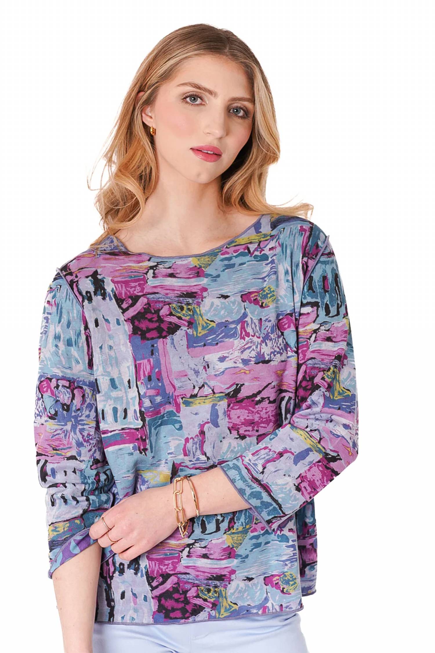 Trisha Tyler - Reversible Printed Crewneck Top