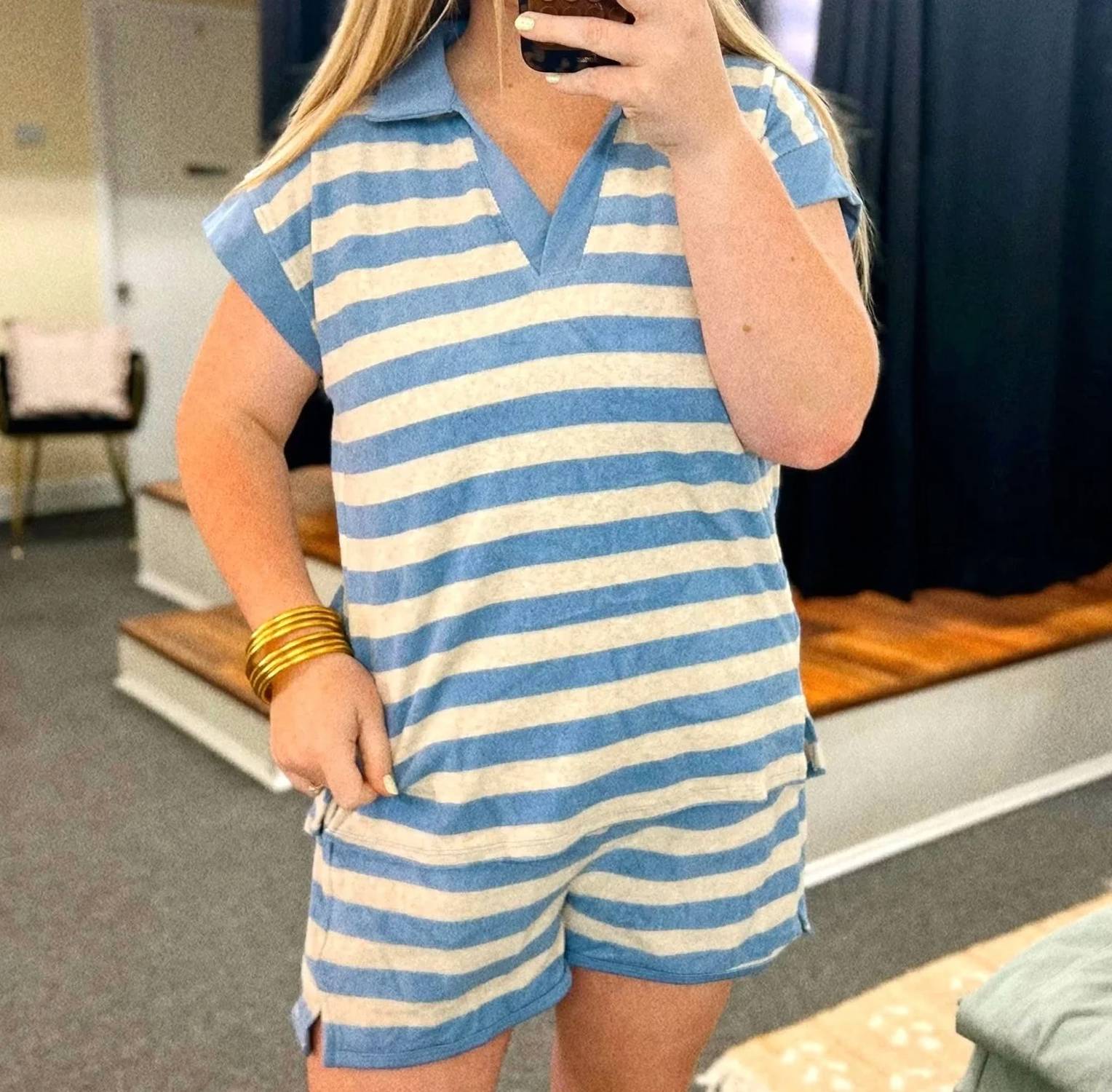 Umgee - Terry Stripe Short Set