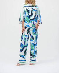 Joseph Ribkoff - Abstract Print Boat Neck Top