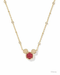 Kendra Scott Women's Mickey Mouse Pendant Necklace in gold bright red drusy - women's jewelry