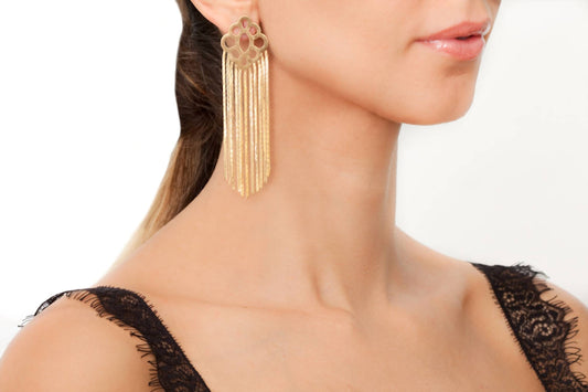Avenue Chic - WOMEN'S FLOWER TASSEL EARRINGS