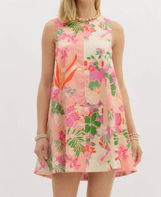 Entro - Tropical Halter Mini Dress