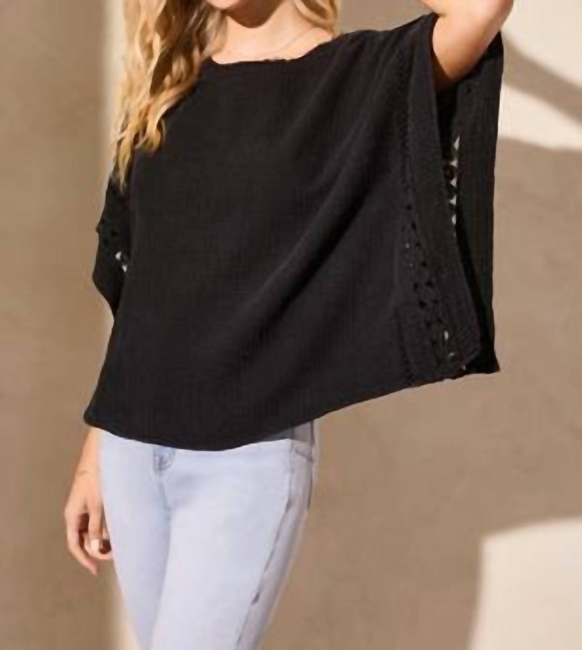 Tribal - Vintage Wash Cotton Gauze Kaftan Blouse With Fancy Trim