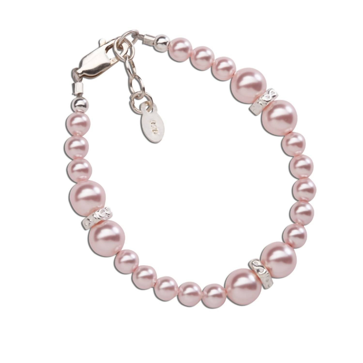 Cherished Moments - Little Girls Carlee Pearl And Crystal Bracelet