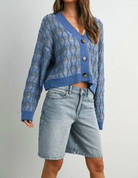 Buttermelon - Geometric V-neck Sweater