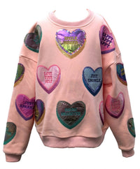 Queen Of Sparkles - Positive Candy Hearts Sweatshirt