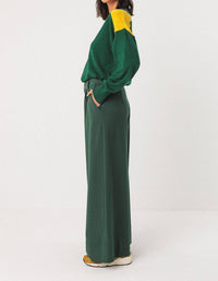 SKFK Nia Trouser in dark green - women's pants - detail view