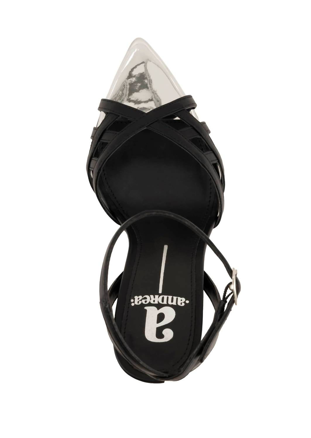 Andrea Women's Strappy Stiletto Sandal in black - women's sandal - alternate view