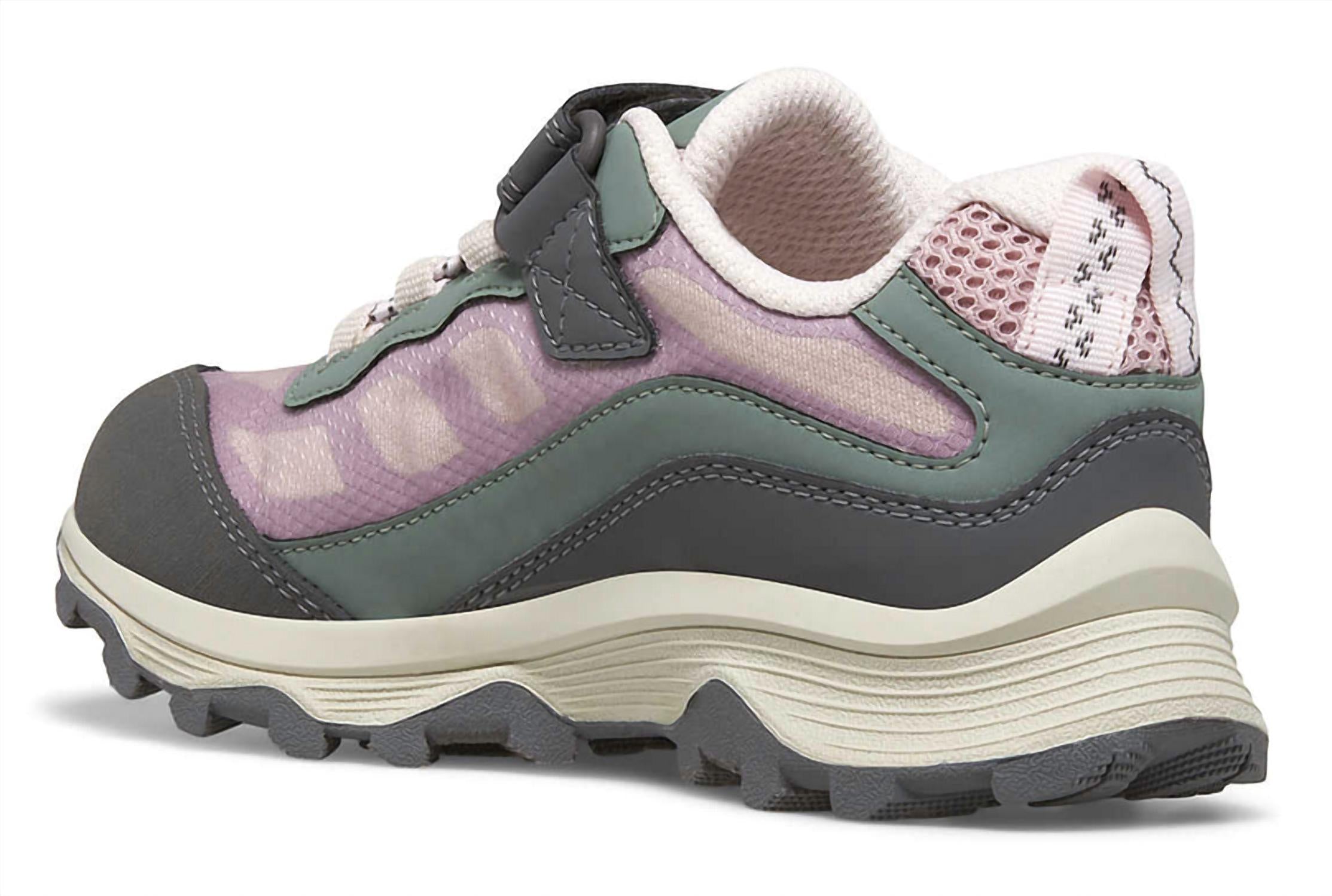 MERRELL Little Kid's Moab Speed A/c Low Waterproof Sneaker in dusty pink olive - kids' sneaker - alternate view