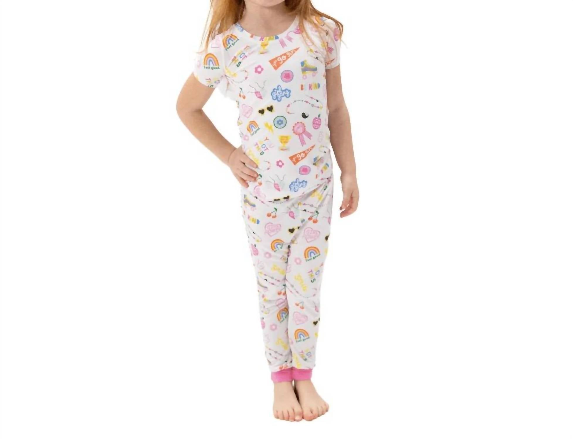 Angel Dear - Girls Power Bamboo Short Sleeve Pajama Set