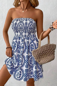 Ninexis - Printed Tube Top Mini Dress