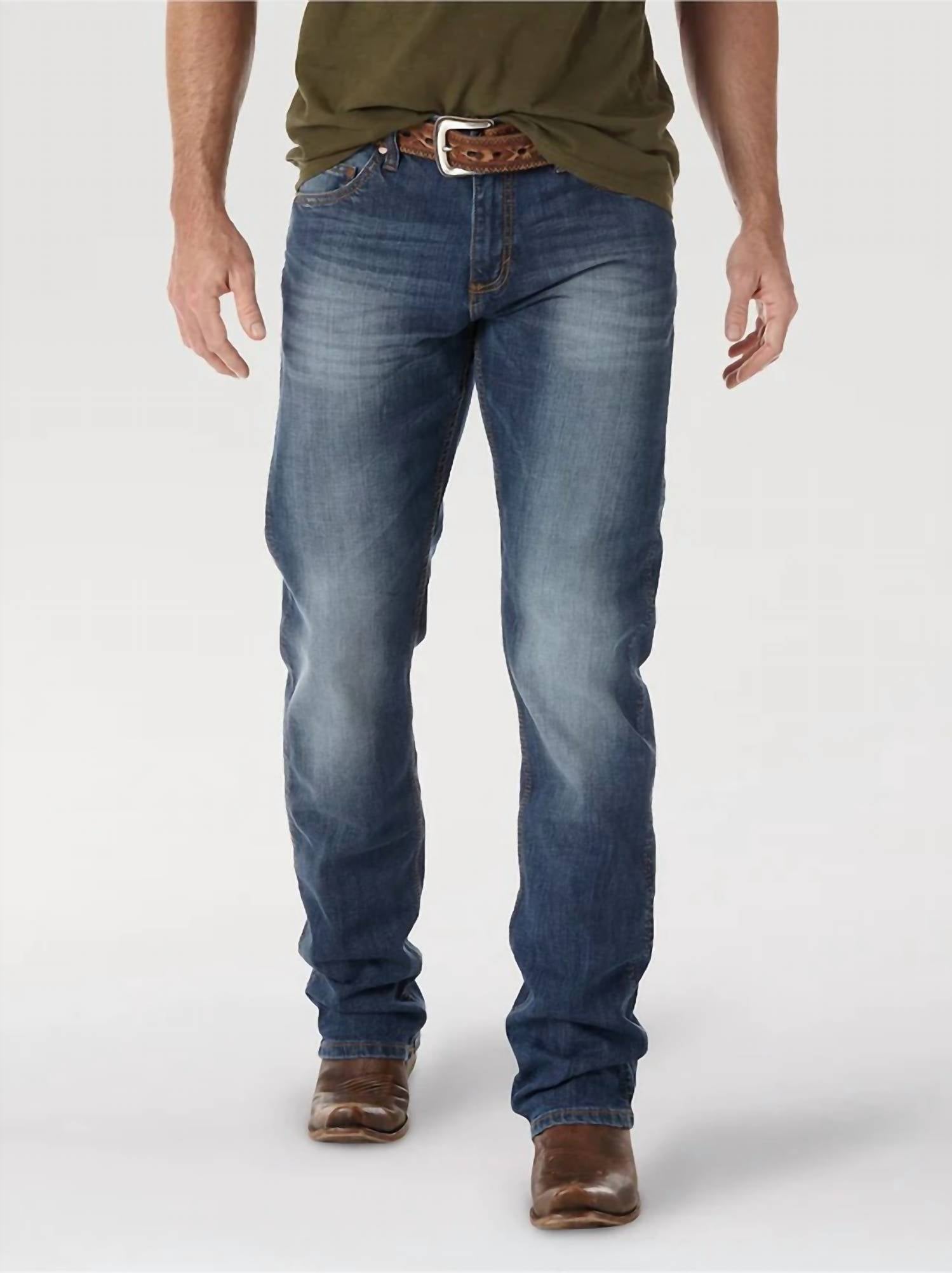 Wrangler Retro Creek Wash Slim Fit Straight Leg Jean in medium blue - men's jeans