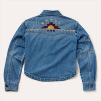 Stetson - Women's Embroidered Denim Button-up Cropped Shirt