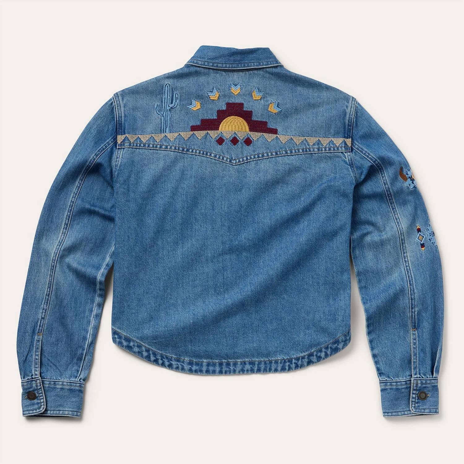 Stetson - Women's Embroidered Denim Button-up Cropped Shirt