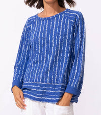 Escape By Habitat - Driftwood Stripe Cotton Pullover Sweatshirt