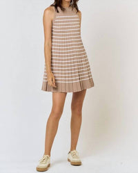 Lalavon - Casual Elegance Stripe Knit Dress