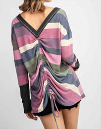143 Story - V Back Detail Stripe Top