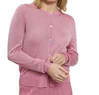 Maison Lurex Women's Gala Lurex Cardigan in malabar rose - women's cardigan