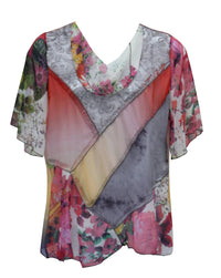 Lv Collection - Floral Cowl Neck Top