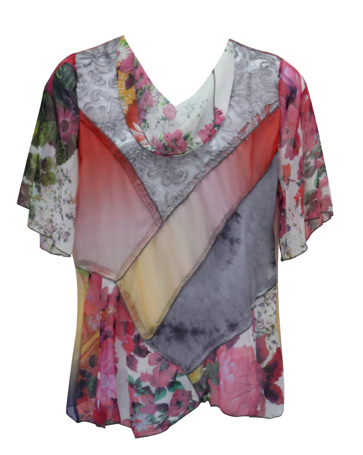 Lv Collection - Floral Cowl Neck Top
