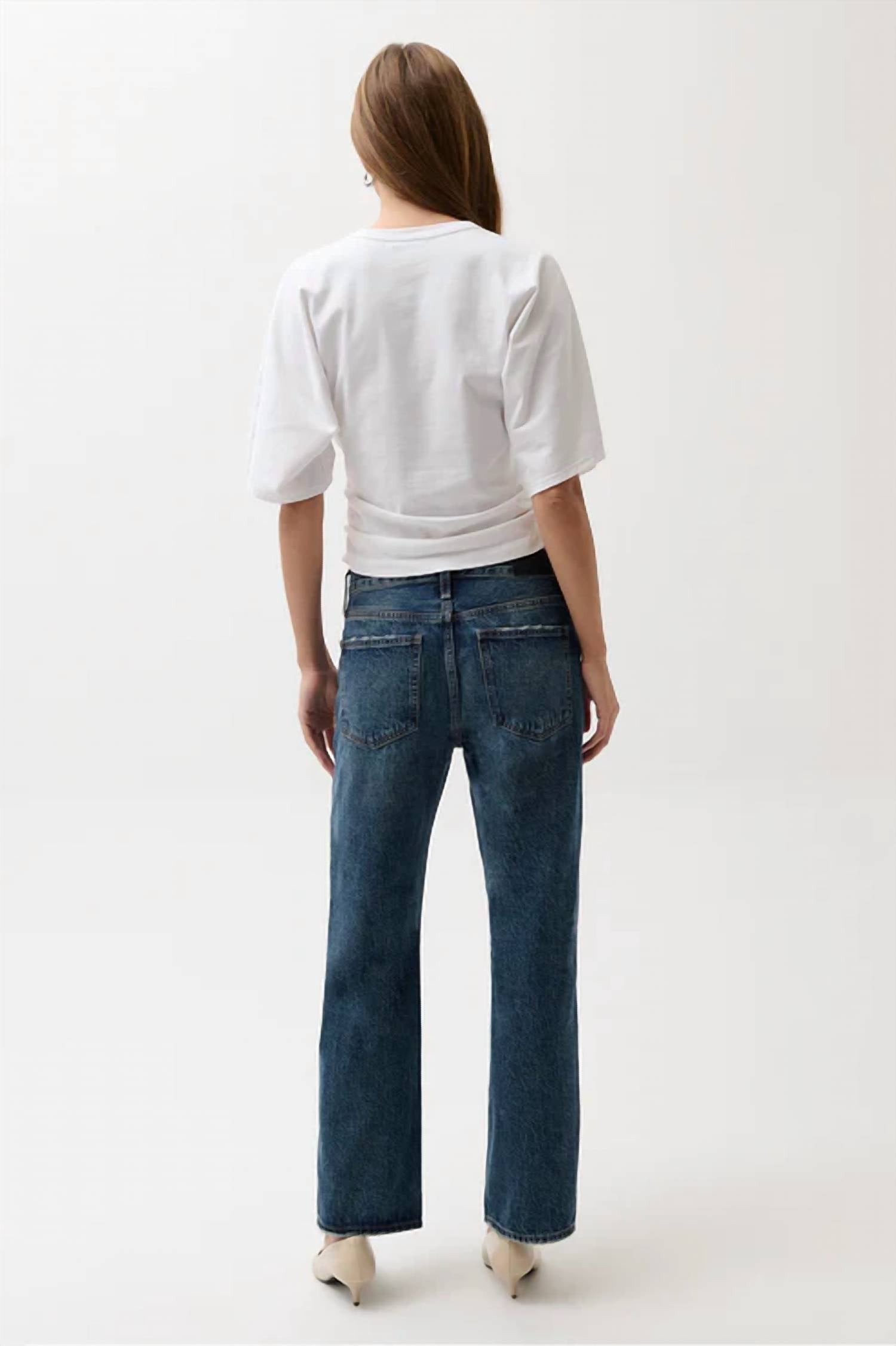 Pistola - Lexi Mid Rise Bowed Straight Jeans