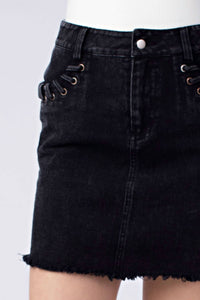 Honey Punch - Lacing Denim Mini Skirt