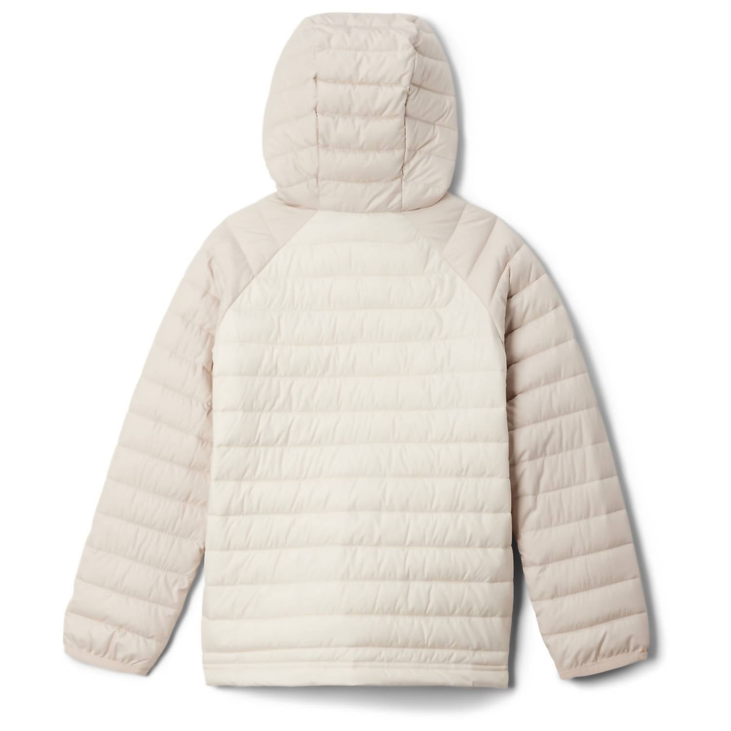 Columbia Kids' Powder lite II Hooded Jacket in white cream - kids' jacket - detail view