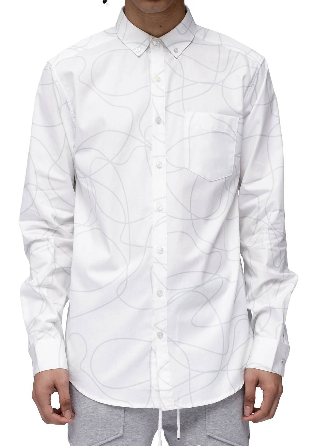 Robin K - Long Sleeve Line Print Shirt