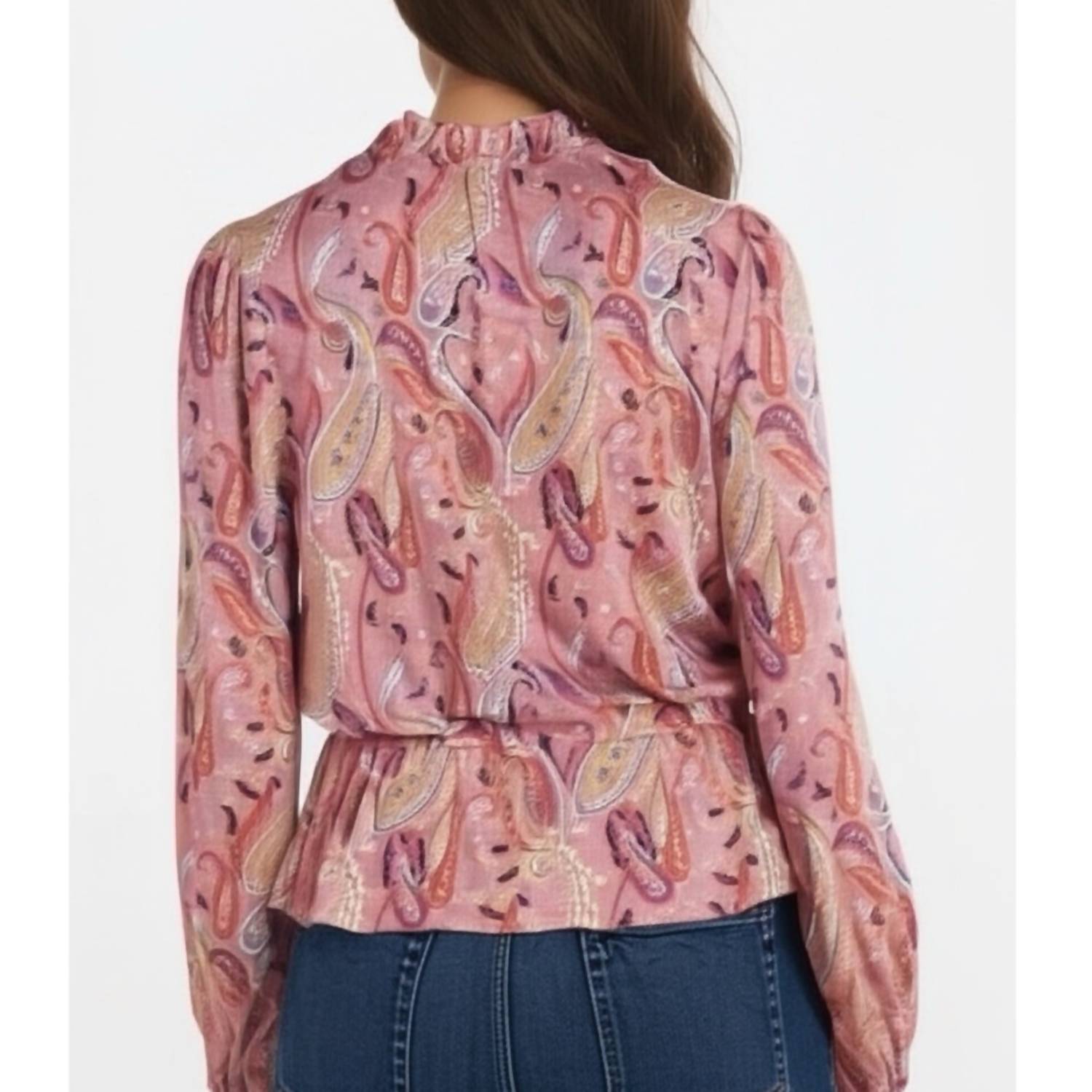 Les Serein - Ruffle Split Neck Blouse