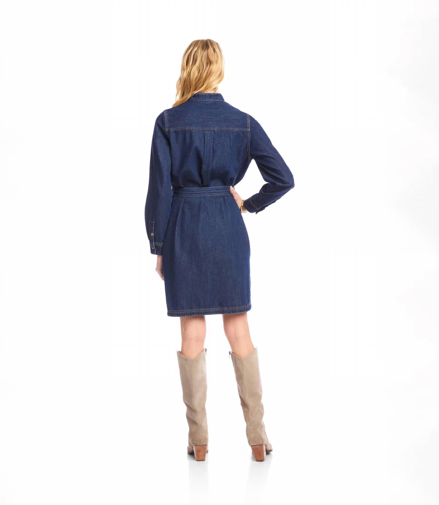 Karen Kane - Bliss Belted Denim Mini Shirtdress