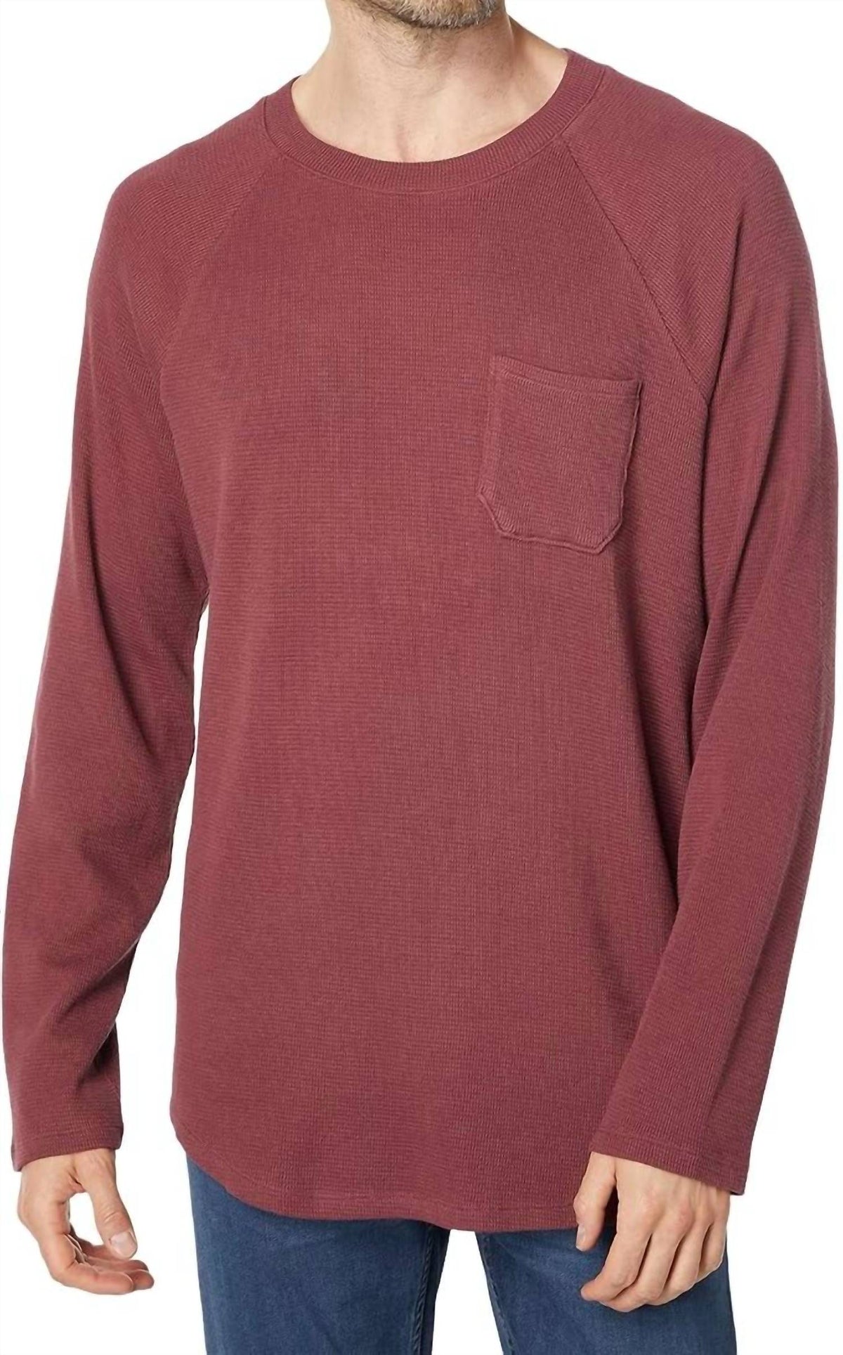 Paige - Abe Long Sleeve Waffle Knit Baseball Tee Shirt