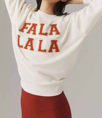 Beach Riot Devyn Oversized Frosted Fa La La Sweatshirt in white - women's top - view 4