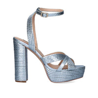Exe Women's Ophelia Platform Block Heel in aqua snake - women's heels