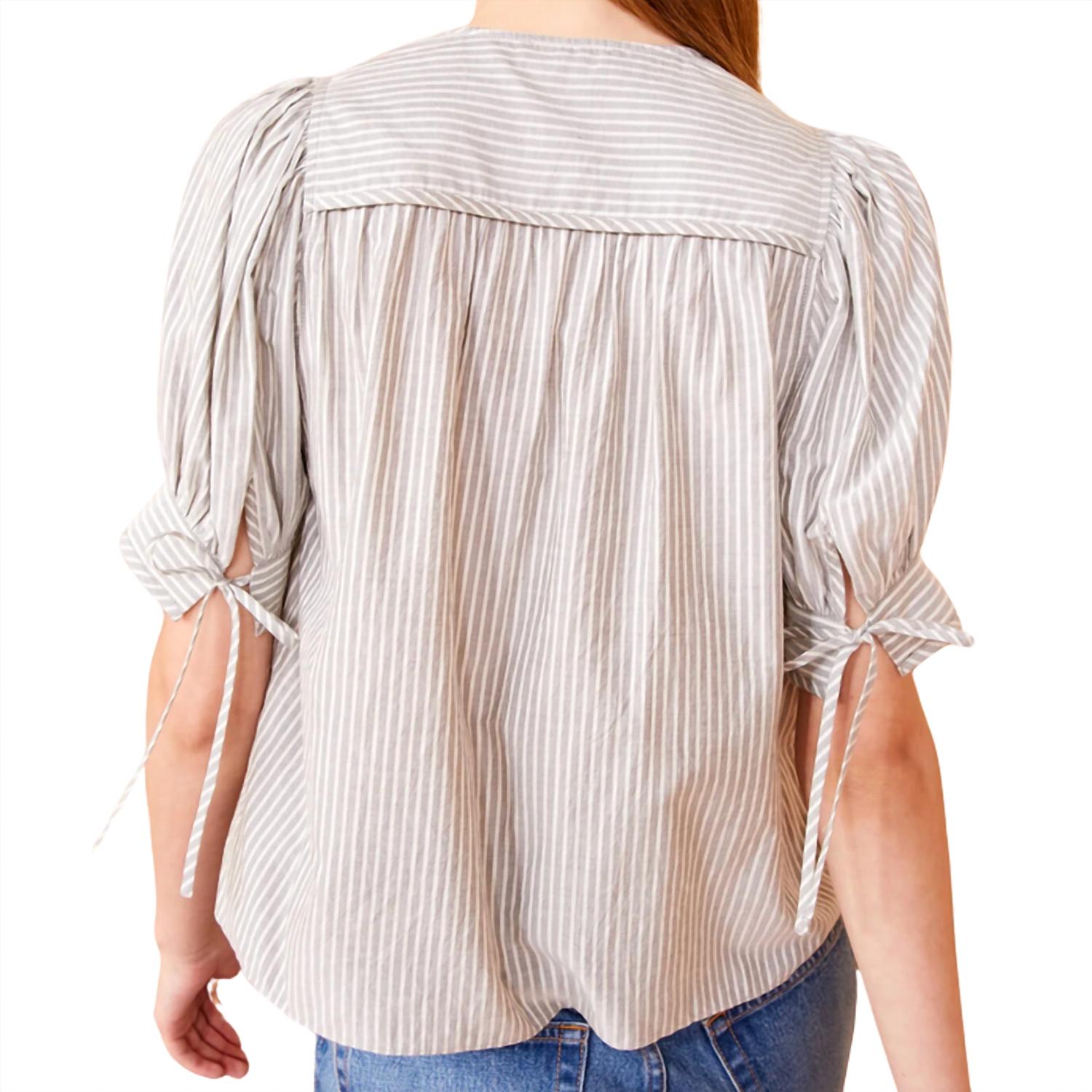 Ulla Johnson Women's Mira Top in ash - women's blouse - detail view